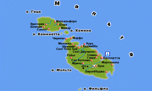 Карта мальты